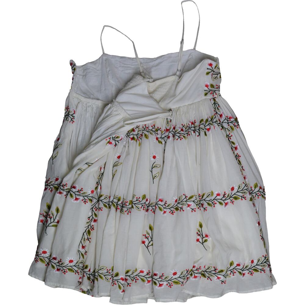 Samant Chauhan Cottage Boho Embroidered Babydoll Tiered Cami Mini Dress L Floral - Picture 13 of 14